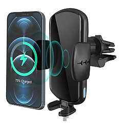 Chrono Chargeur de voiture sans fil, charge rapide Qi 15W, fonction d'aromathérapie à serrage automatique, support de téléphone pour évent de voiture, pour iPhone 12/12 Pro/12 Pro Max/XR/XS/X, Samsung S20/Note10/S10 (noir)