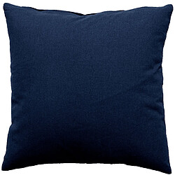 Toilinux Coussin uni effet Bachette déhoussable - 60 x 60 cm - Bleu Marine