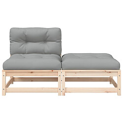 Maison Chic Canapé de jardin sans accoudoirs avec coussins et repose-pieds | Canapé Sofa d'extérieur | Fauteuil terrasse -MN96327 pas cher