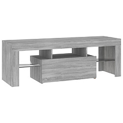 Avis Maison Chic Meubles TV avec lumières LED - Banc TV pour salon sonoma gris 120x35x40 cm -MN59851