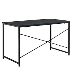 Helloshop26 Bureau poste de travail d ordinateur table métal et MDF 120 cm noir 03_0003512