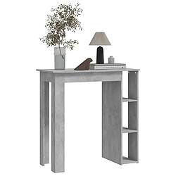 Acheter vidaXL Table de bar avec étagère Gris béton Bois d'ingénierie