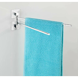 Wenko 23852100 Turbo-Loc® Porte-Serviettes à 2 Bras Mobiles Quadro, Acier Inoxydable, 6, 5 x 14, 5 x 40 cm, Chromé