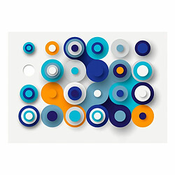 Paris Prix Papier Peint Geometry of Blue Wheels 105 x 150 cm