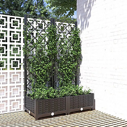 Maison Chic Jardinière,Bac à fleurs avec treillis - pot de fleur Noir 80x40x121,5 cm PP -GKD99497