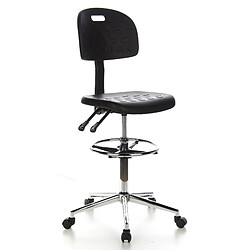 Hjh Office Siège technique/ Tabouret technique / Tabouret pivotant TOP WORK 23, mousse rigide, noir, chromé