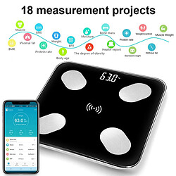 Universal Balance de graisse 26 * 26cm Balance BMI intelligente Balance de poids sans fil de salle de bains numérique LED Balance Bluetooth Application Android IOS pas cher