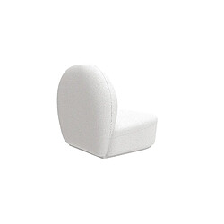 ICONIK INTERIOR Fauteuil design En Bouclette Fausse Fourrure Tapissée - Boucles Blanches - Loraine Blanc pas cher