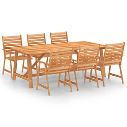 vidaXL Ensemble à manger de jardin 7 pcs Bois d'acacia solide