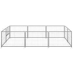 Helloshop26 Chenil extérieur cage enclos parc animaux chien argenté 6 m² acier 02_0000290