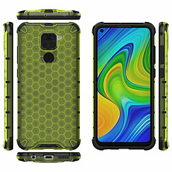 Coque en TPU peau en nid d'abeille antichoc vert pour votre Xiaomi Redmi Note 9/Redmi 10X 4G