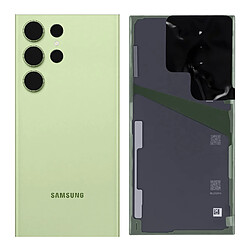 Vitre Arrière pour Samsung S23 Ultra avec Lentille Caméra Original Vert Citron