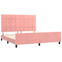 Acheter Maison Chic Lit adulte - Cadre Structure de lit avec tête de lit Contemporain Rose 160x200 cm Velours -MN12253