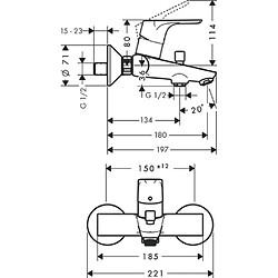 Mitigeur bain/douche HANSGROHE Focus chromé - 31940000