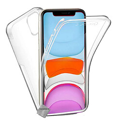 Htdmobiles Coque silicone gel fine 360 integrale (avant et arriere) pour Apple iPhone 11 Pro Max + film ecran - TRANSPARENT