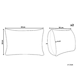 Avis Beliani Lot de 2 coussins STORKSBIL Coton 30 x 50 cm Abstrait Touffeté Multicolore