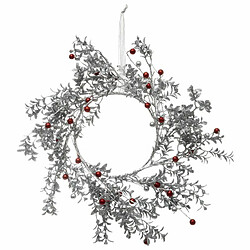 Couronne de Noël Déco Étoile 40cm Argent