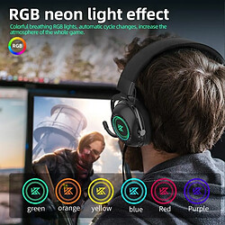 Yonis Casque Audio Gaming RGB Sans Fil Confortable