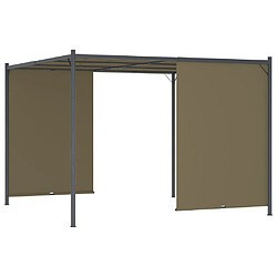 Avis vidaXL Pergola de jardin avec auvent rétractable 3x3 m Taupe 180 g/m²