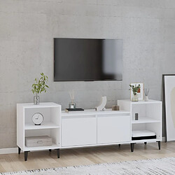 Maison Chic Meuble TV scandinave - Banc TV pour salon Blanc 160x35x55 cm Bois d'ingénierie -MN42739