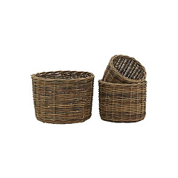 Aubry Gaspard Cache-pots en osier brut (lot de 3).