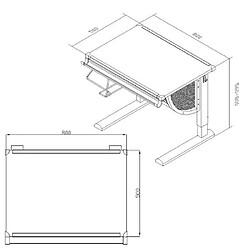 Acheter Bureau enfant BELIA, réglable en hauteur et inclinable, blanc/argent hjh OFFICE