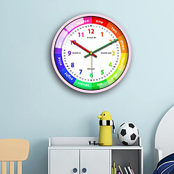 Acheter 12 '' Horloge Murale Colorée Enfants école Classe Indiquant L'heure Cadre Rose C