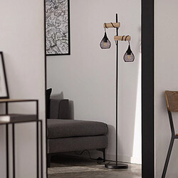 Acheter Ledkia Lampadaire Monah Noir