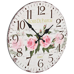 Avis Decoshop26 Horloge murale vintage Fleur 30 cm DEC022256