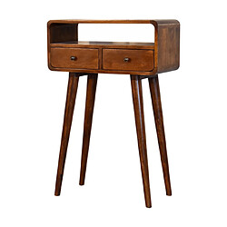 Avis Artisan Furniture Table console mini en bois massif noyer avec fente ouverte, entrée ou couloir