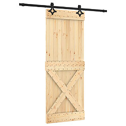 vidaXL Porte coulissante et kit de quincaillerie 80x210 cm pin massif