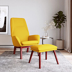 vidaXL Chaise de relaxation avec repose-pied Jaune moutarde Tissu