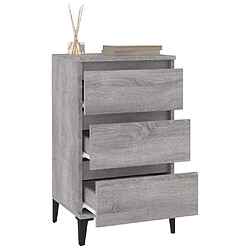 Maison Chic Table de chevet,Table de nuit,Table d'appoint pour salon sonoma gris 40x35x70 cm bois d'ingénierie -MN10296 pas cher