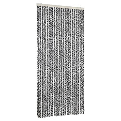 vidaXL Rideau anti-mouches gris et noir et blanc 90x220 cm chenille