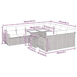 Acheter vidaXL Salon de jardin 11 pcs avec coussins beige résine tressée
