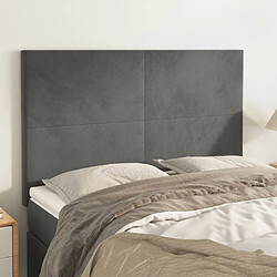 Maison Chic Lot de 4 Têtes de lit design pour chambre - Décoration de lit Gris foncé 72x5x78/88 cm Velours -MN21218