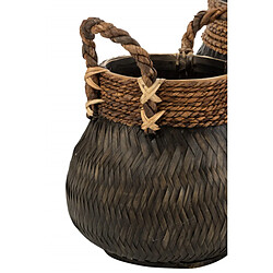 Avis Dansmamaison Set Of 3 Baskets+Handle Ball Bamboo+Rope Black