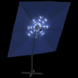 Acheter Maison Chic Parasol Jardin | Parasol cantilever à LED Bleu azuré 400x300 cm - GKD77736