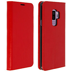 Avizar Etui Samsung Galaxy S9 Plus Housse Cuir Portefeuille Fonction Support - Rouge