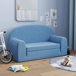 Maison Chic Canapé-lit convertible 2 places, Clic-Clac pour enfants bleu peluche douce -GKD32200