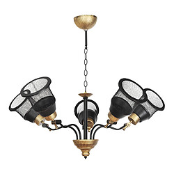 Helloshop26 Lustre lampe lumière suspendu suspension 72 x 75 x 75 cm 5 x E27 noir doré 03_0007529