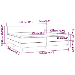 Acheter vidaXL Sommier à lattes de lit avec matelas Gris foncé 200x200cm Tissu