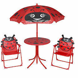 Maison Chic Jeu de bistro avec parasol pour enfants 3 pcs,Mobilier d'extérieur,table de bistro et chaises Rouge -GKD338653