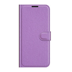 Etui en PU texture litchi, fermeture magnétique violet pour votre Samsung Galaxy S22 Plus