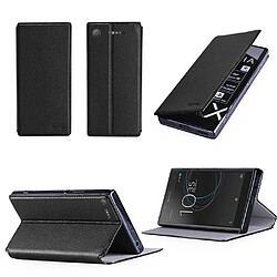 Etui luxe Sony Xperia XZ1 4G noir Ultra Slim Style Cuir avec stand - Housse coque de protection Sony XZ1 Dual Sim smartphone 2017 / 2018 Dual Sim - Accessoires pochette cover XEPTIO case