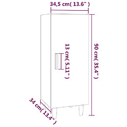 vidaXL Buffet Sonoma gris 34,5x34x90 cm Bois d'ingénierie pas cher