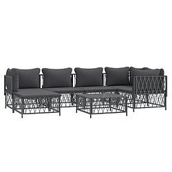 Avis Maison Chic Salon de jardin 7 pcs + coussins - Mobilier/Meubles de jardin - Table et chaises d'extérieur anthracite acier -MN88967