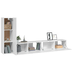 Avis vidaXL Ensemble de meubles TV 3 pcs Blanc Bois d'ingénierie