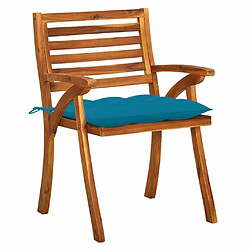 Acheter Maison Chic Lot de 4 Chaises de jardin,Fauteuil d'extérieur avec coussins Bois de teck solide -MN24960