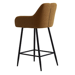 Avis Moloo LEA-Tabouret de bar en tissu bouclé Ocre et métal noir (x2)